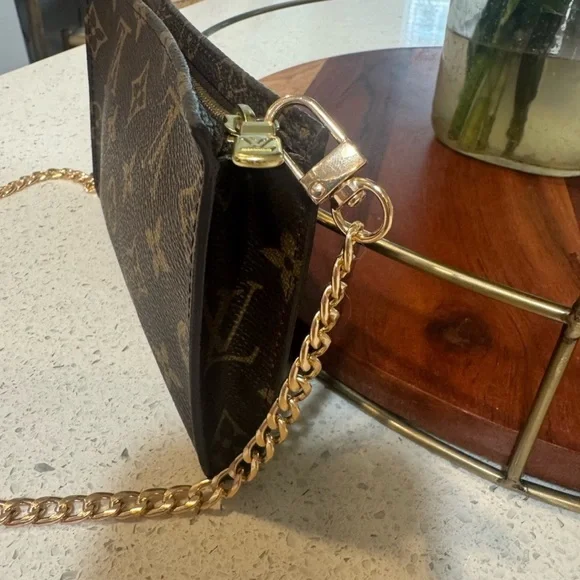 Louis Vuitton Monogram Toiletry Pouch on Chain Authentic LV Crossbody Clutch Bag - Picture 7 of 13